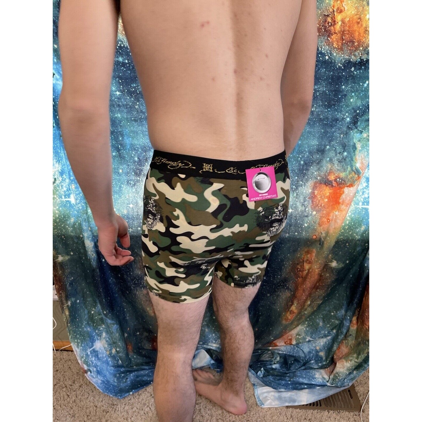men's ed hardy camo tiger compression shorts medium New Unworn