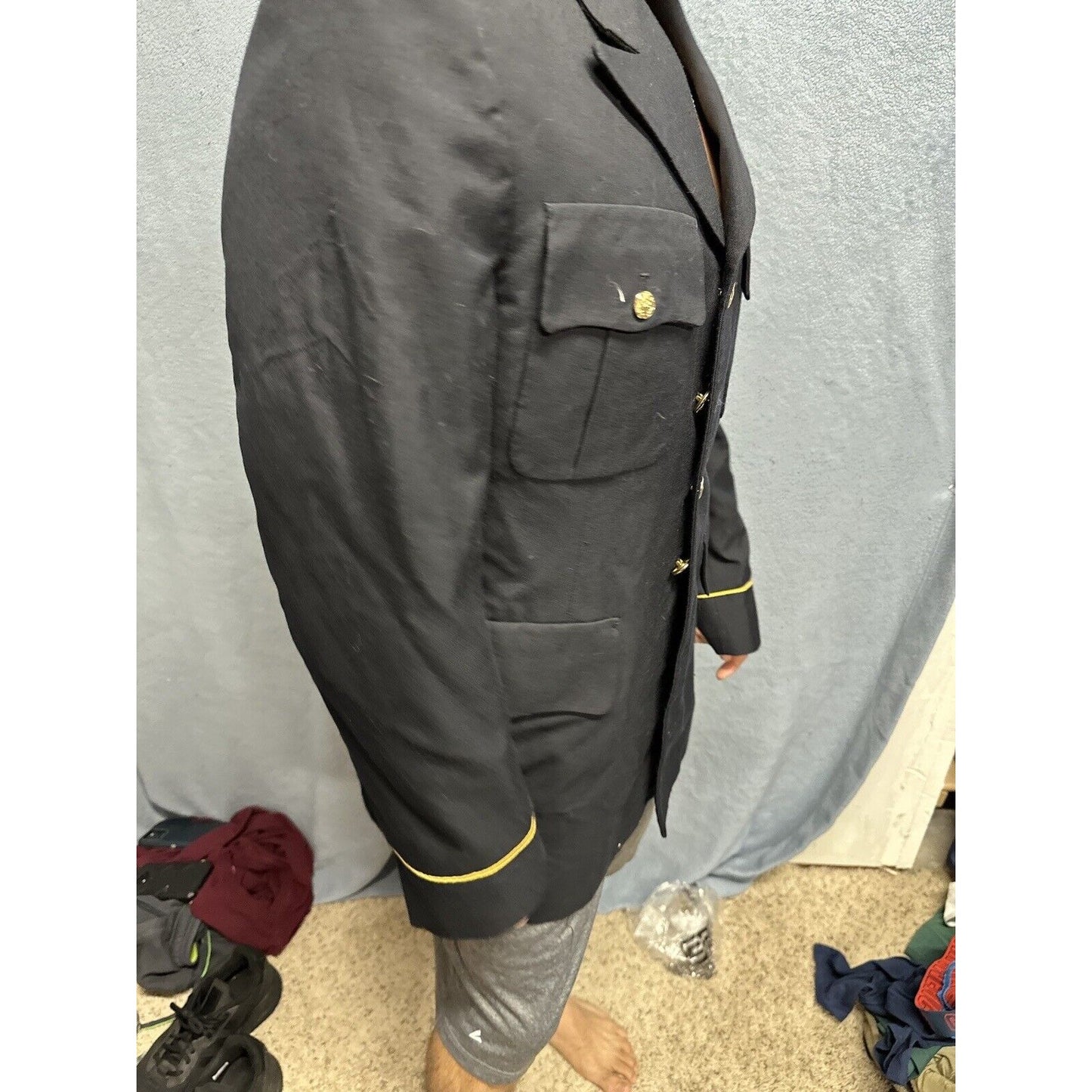Men’s Army Coat Army Blue 450 Poly Wool 38L C Uniform Coat Top