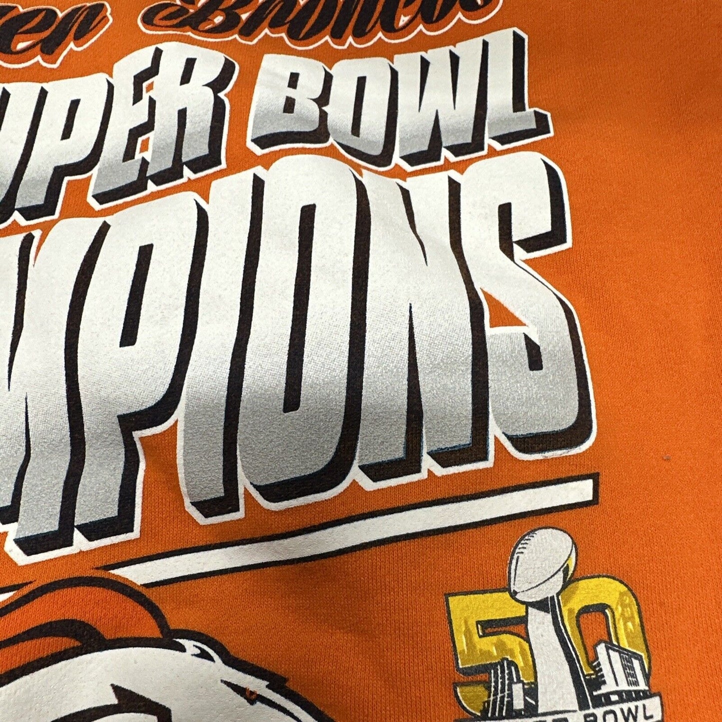 Woman’s NFL Team Apparel Denver Broncos 2015 Super Bowl Champions Orange Hoodie