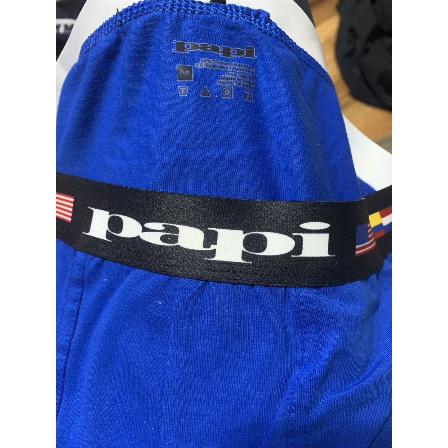 Men’s Papi Medium Boxer Briefs Royal Blue International 5% Spandex