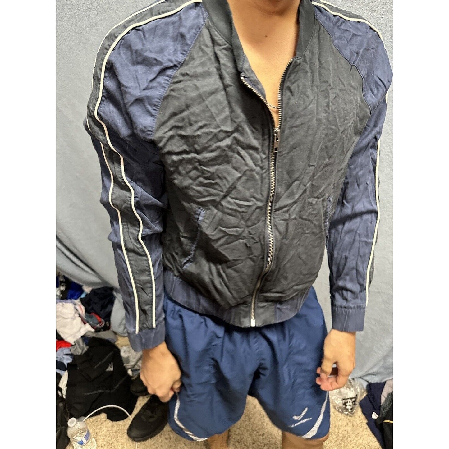 Men’s Full zip Black And Blue Large American Eagle Jacket