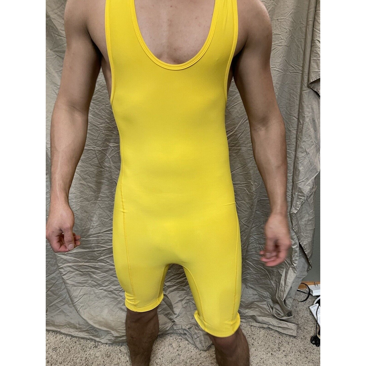 Men's Yellow XS extra small wrestling singlet alleson athletic
