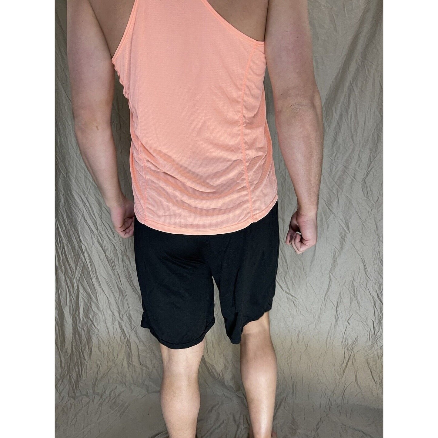men's medium coral neleus sports pro muscle tank shirt