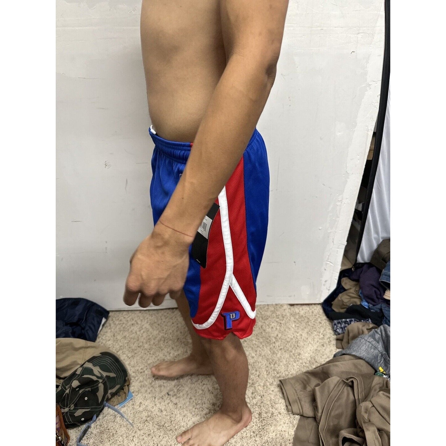 Boy’s Large Pistons NBA Adidas Performance Basketball Shorts Blue