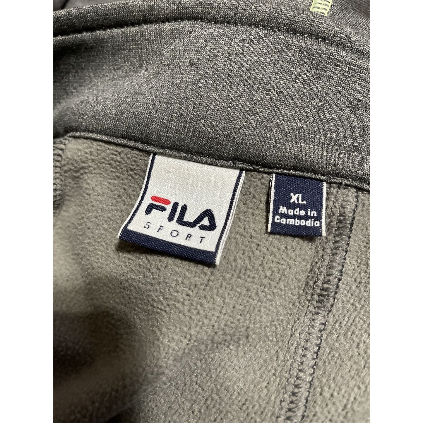 FILA Sport Men's XL Tracksuit Full Zip Up Jumper Gray Jacket Sweatshirt