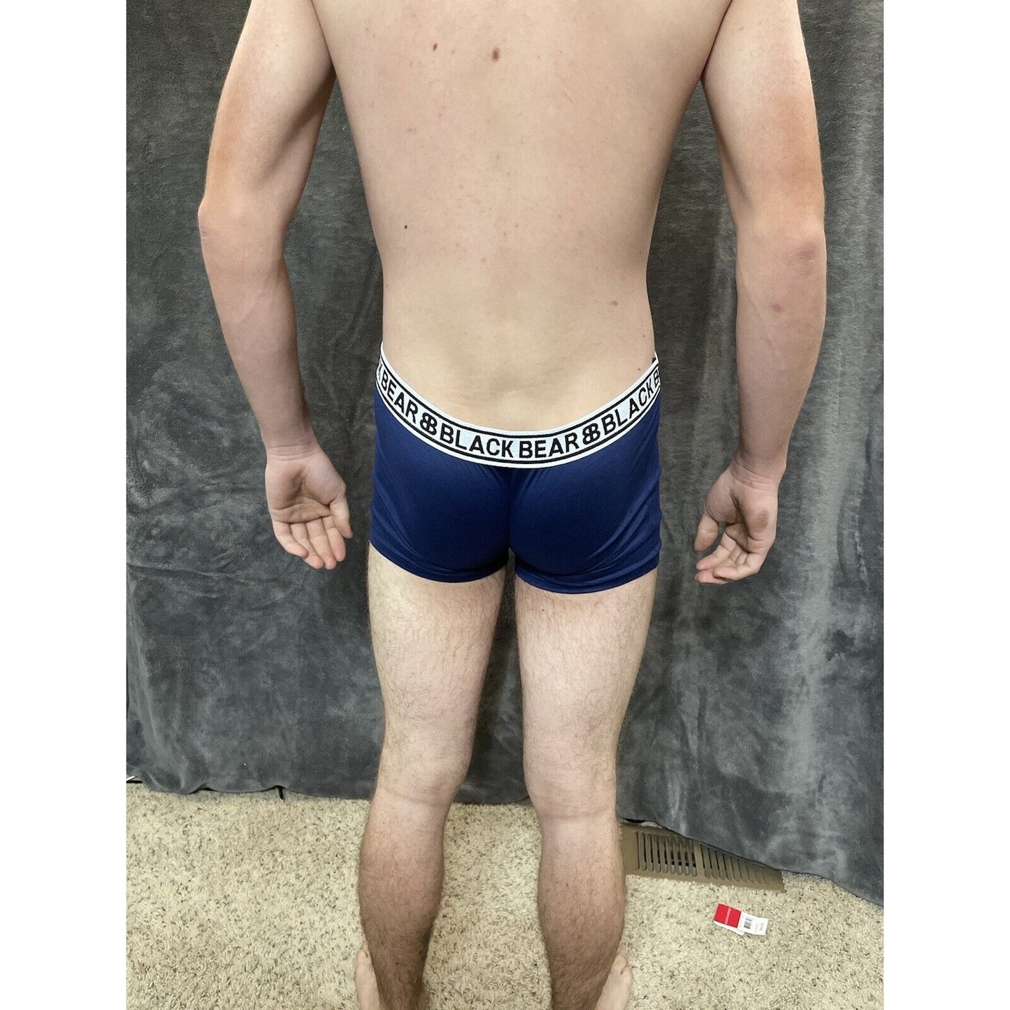 men's medium athletic trunk style black bear boxer brief Blue