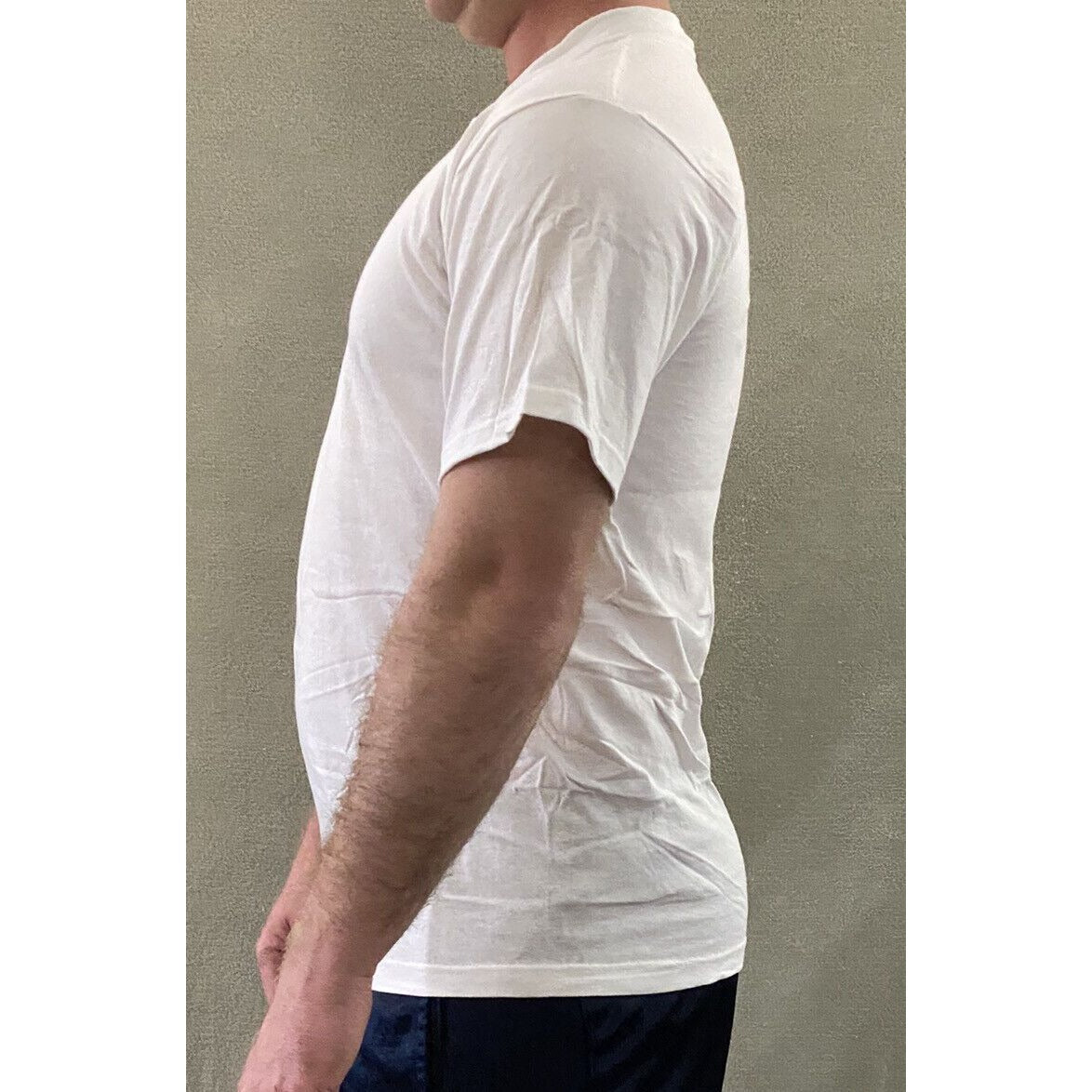 The Cotton Exchange Men’s Medium Plain Solid White Cotton T-shirt