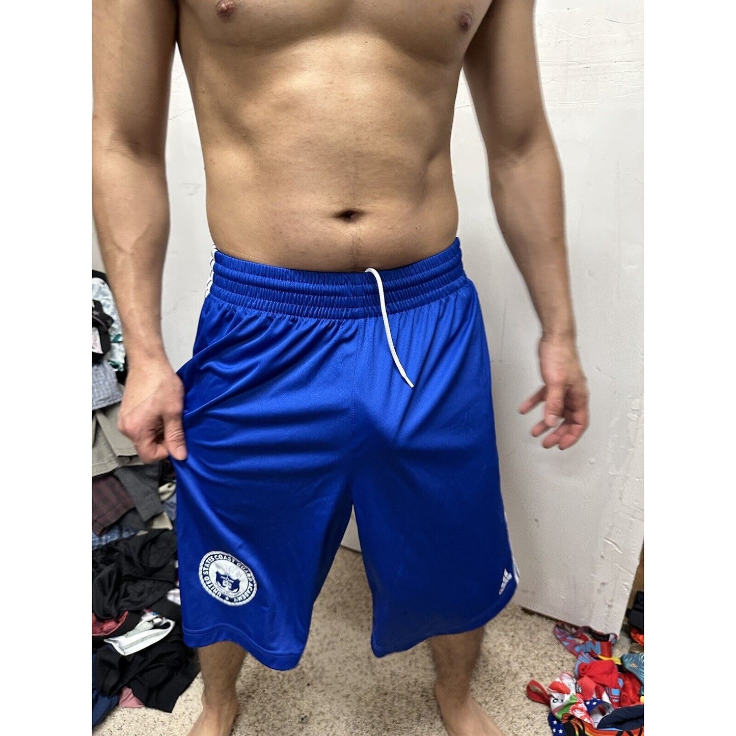 Men’s Blue Adidas Medium United States Coast Guard Academy Athletic Shorts