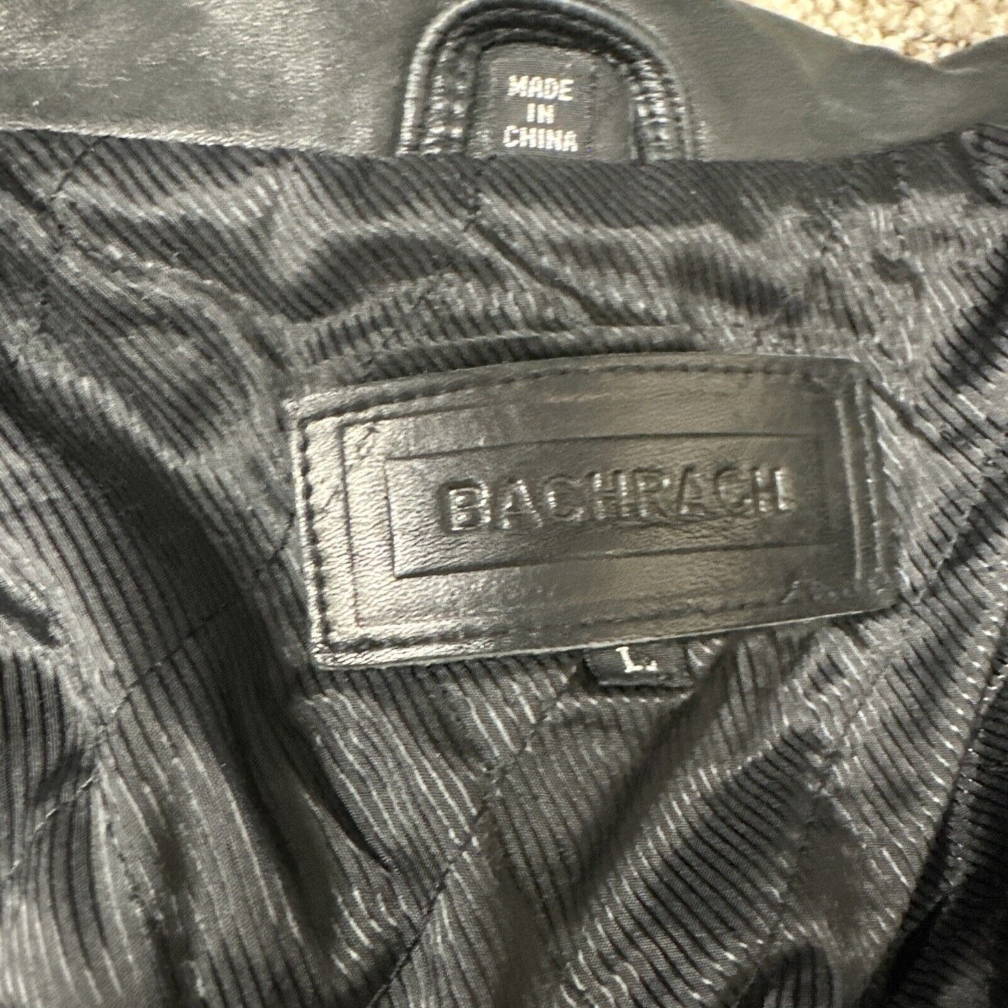 Men’s Large Black Bachrach Genuine Leather Jacket