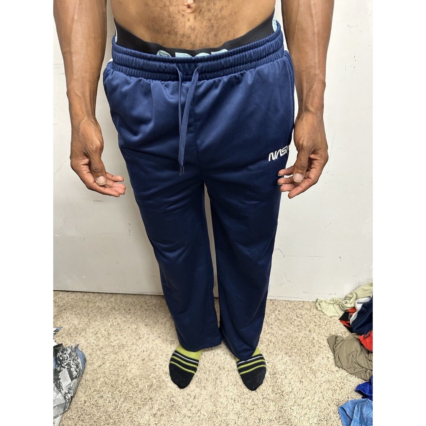 Men’s Blue Mighty Fine XS Nasa Sweat Pants