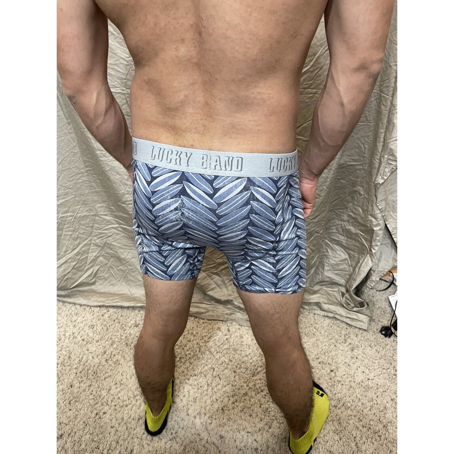men's lucky brand medium boxer brief blue surfboards