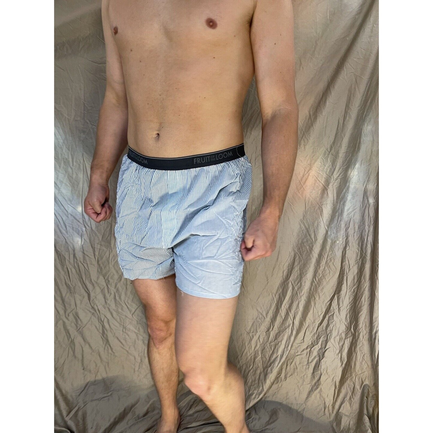 men's fruit of the loom Striped blue boxer shorts Size Small