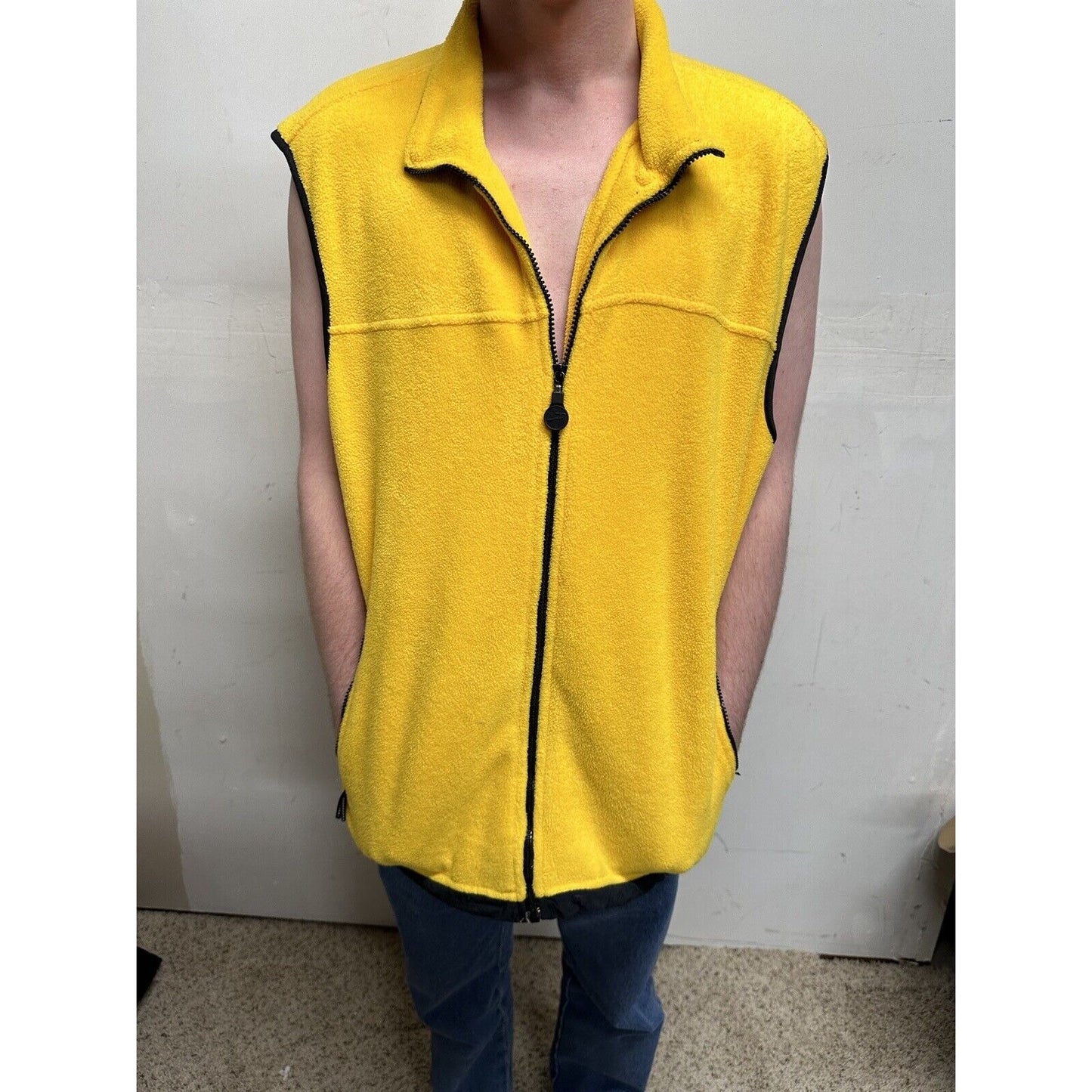 men’s XL prospirit yellow zip up sleeveless vest