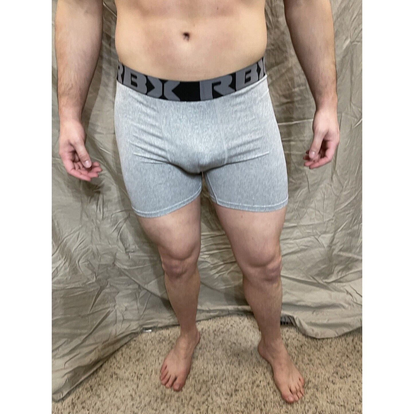 Men's RBX active gray compression shorts new and never worn Large