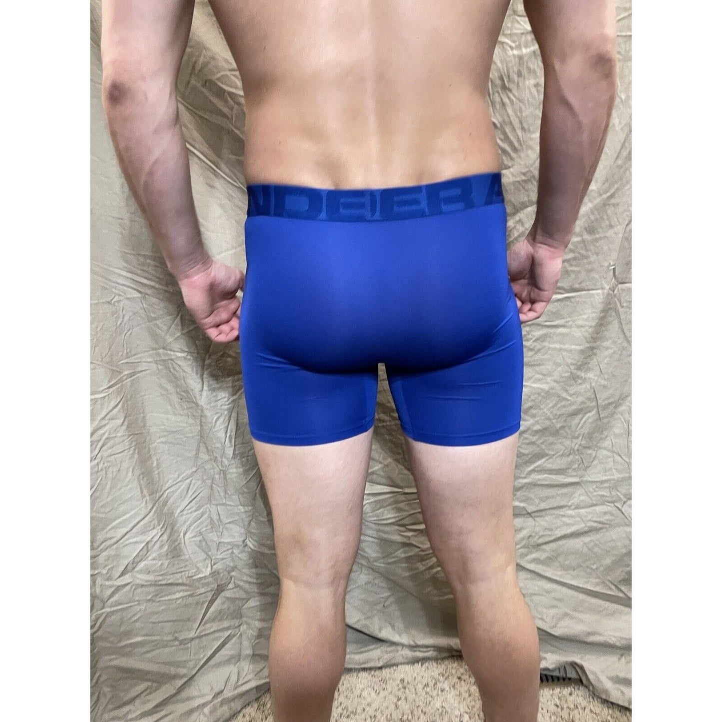 Men's small royal blue under armour the tech mesh boxer jock