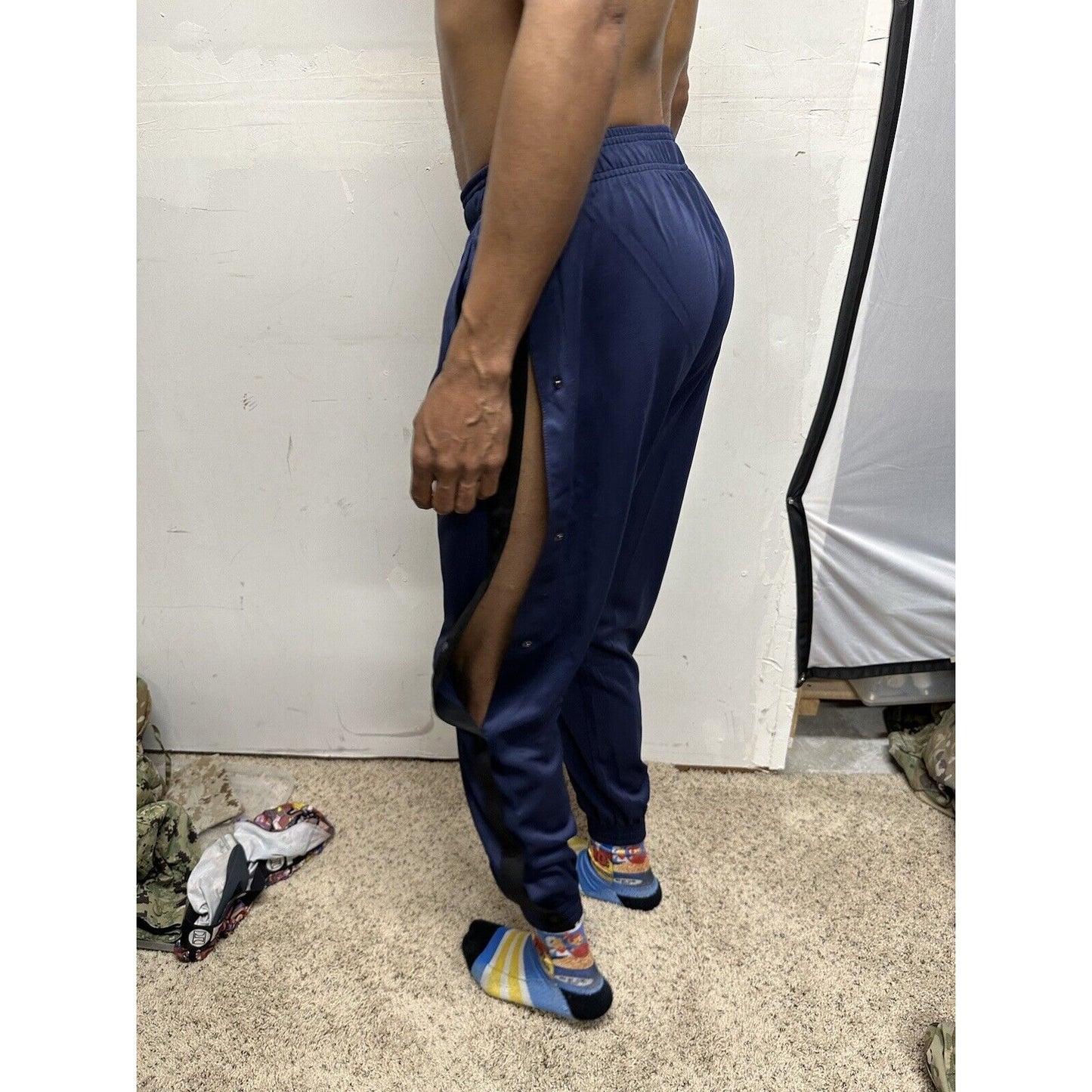 baleaf mens pants Snap Sides Track/basketball small blue