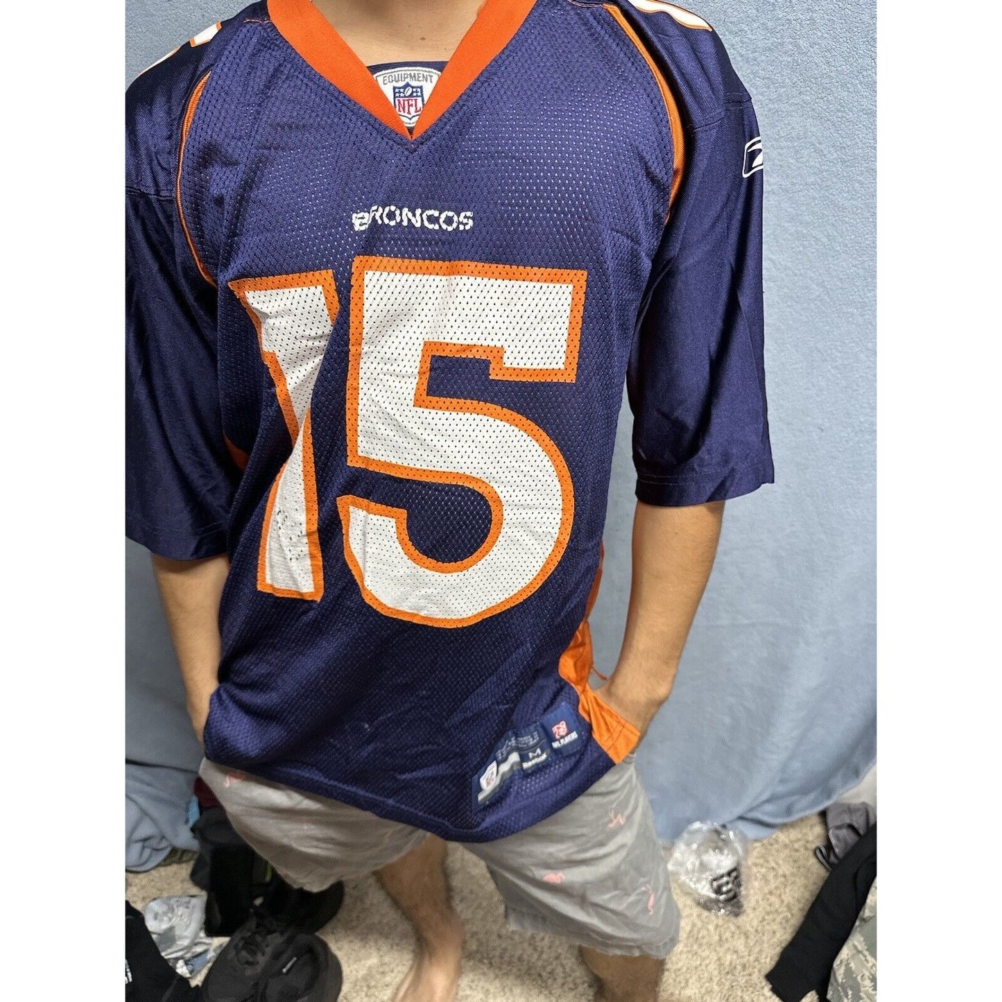 TIM TEBOW DENVER BRONCOS 15 JERSEY Equipment Reebok NFL Football Orange Medium