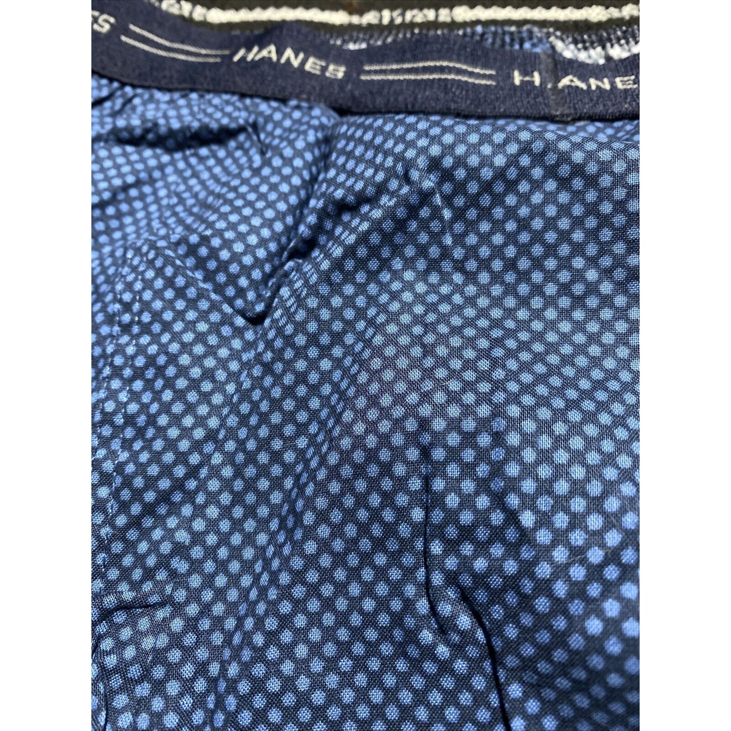 Hanes Men’s XL Blue Polkadots Cotton Boxer Shorts