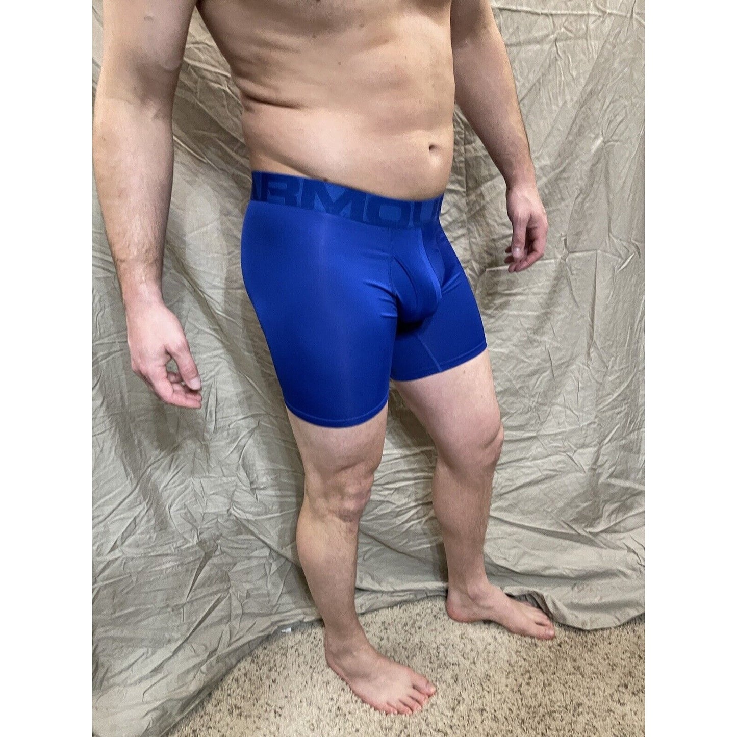 Men's small royal blue under armour the tech mesh boxer jock