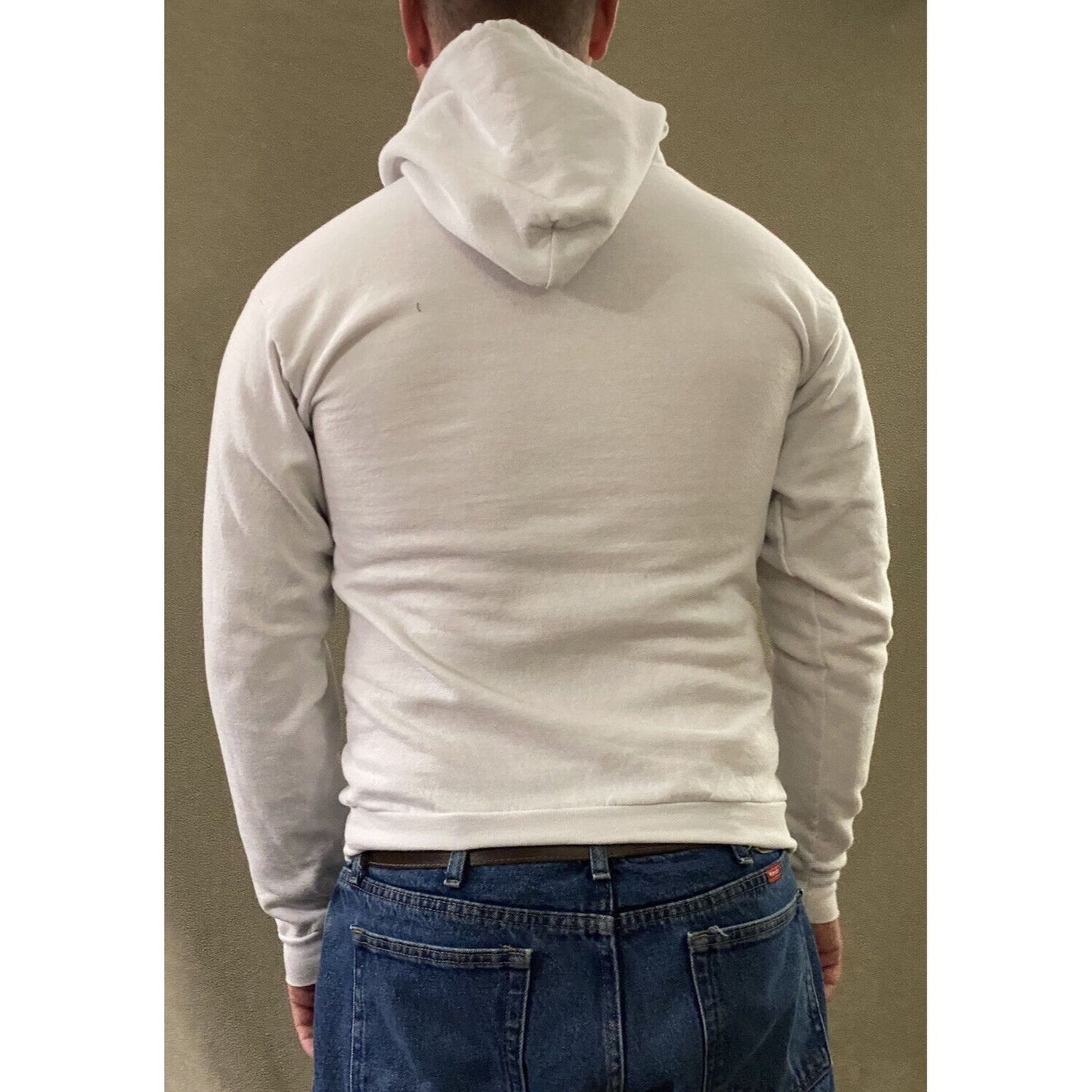 Hanes Ecosmart Men’s Small CSDC White Cotton-blend Hoodie Sweatshirt
