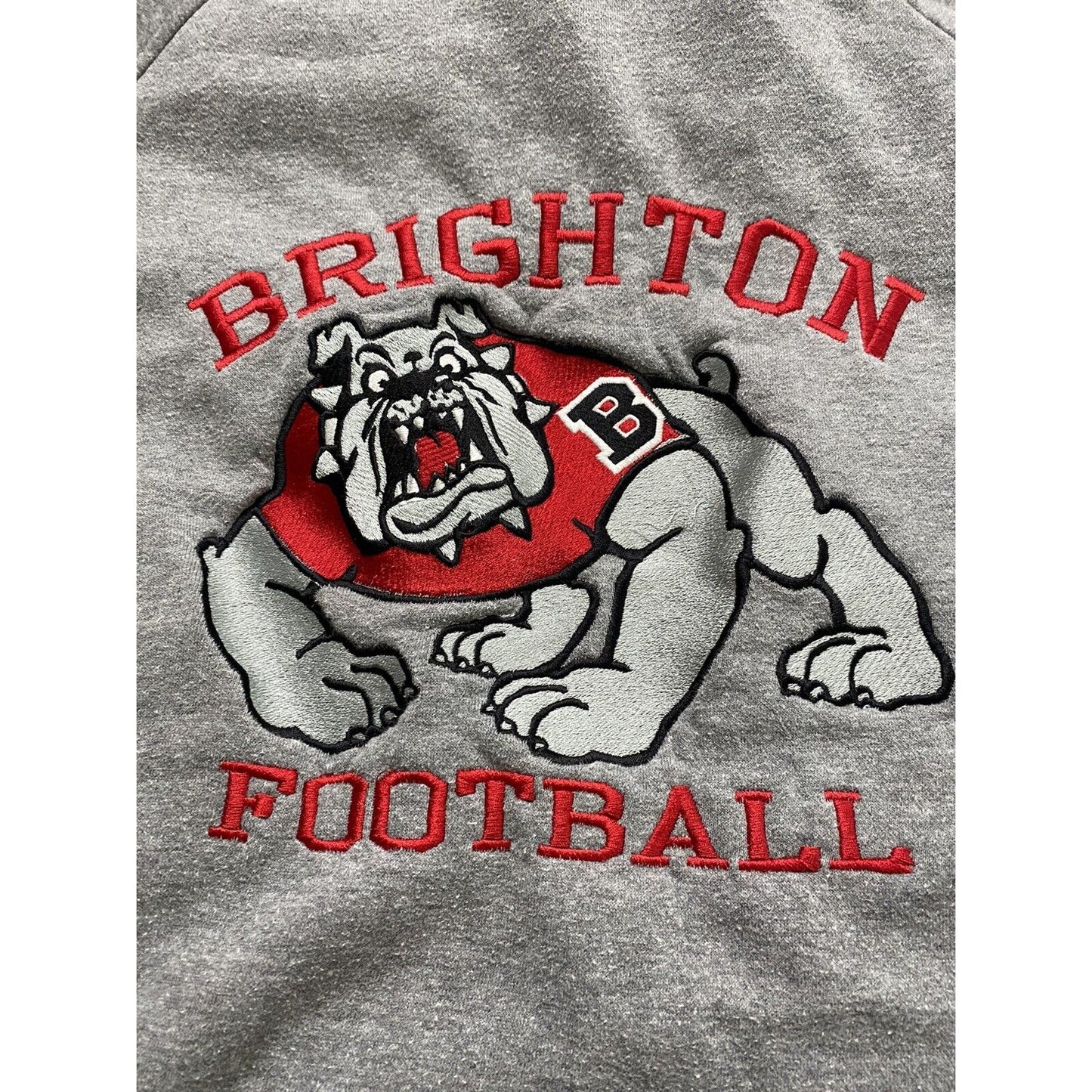 BRIGHTON BULLDOGS FOOTBALL Holloway Men’s XL Gray and Red Hoodie Sweater