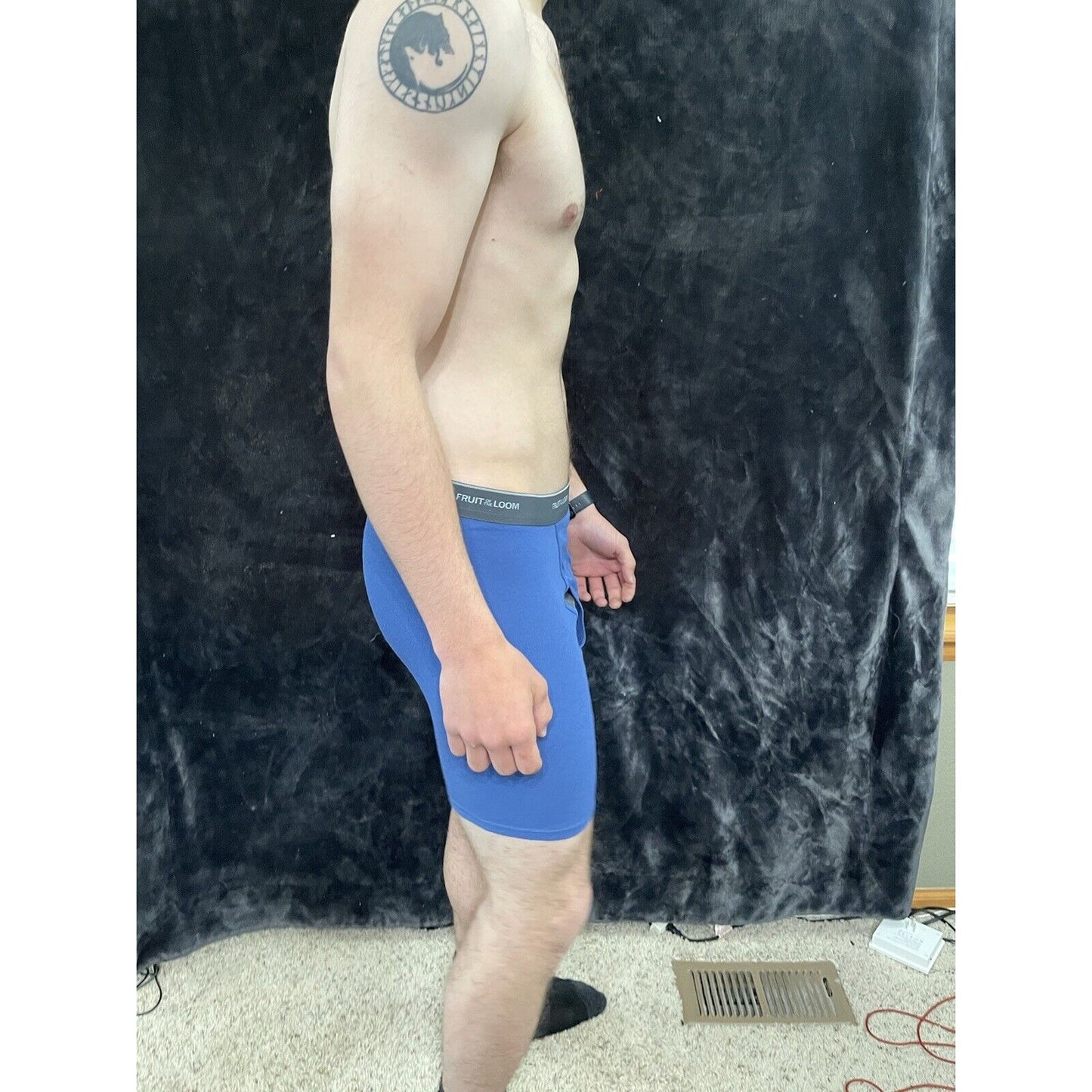 Fruit of the Loom Men's Boxer Briefs - Steel Blue - Size Medium