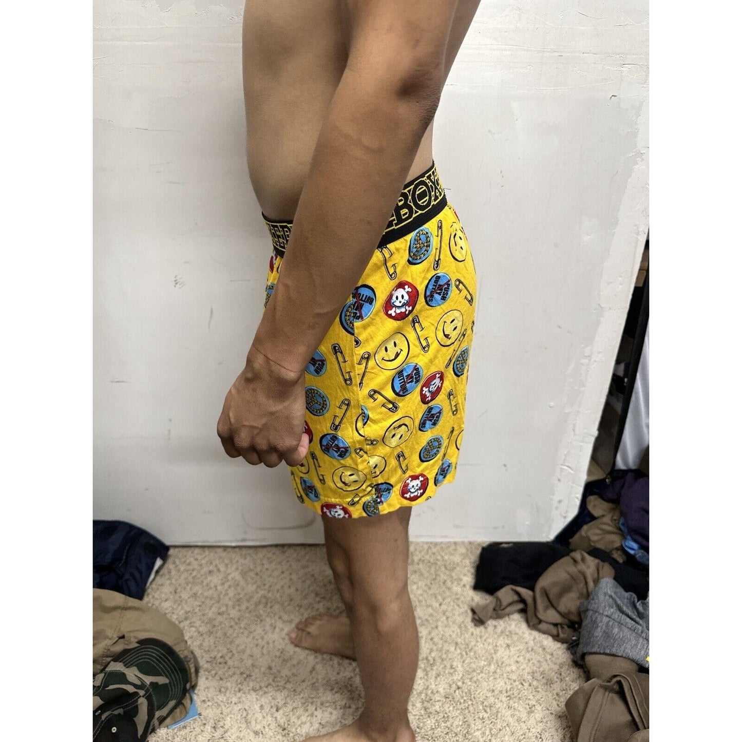Men’s Medium Yellow Joe Boxer Shorts Smiley Face Emoticon
