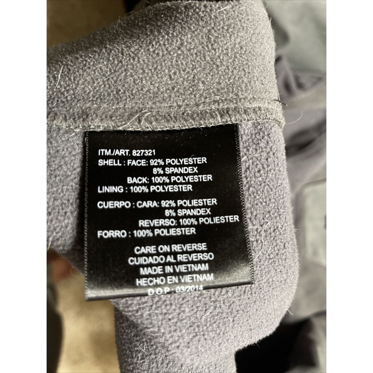 Men's Kirkland signature medium black and gray full zip jacket