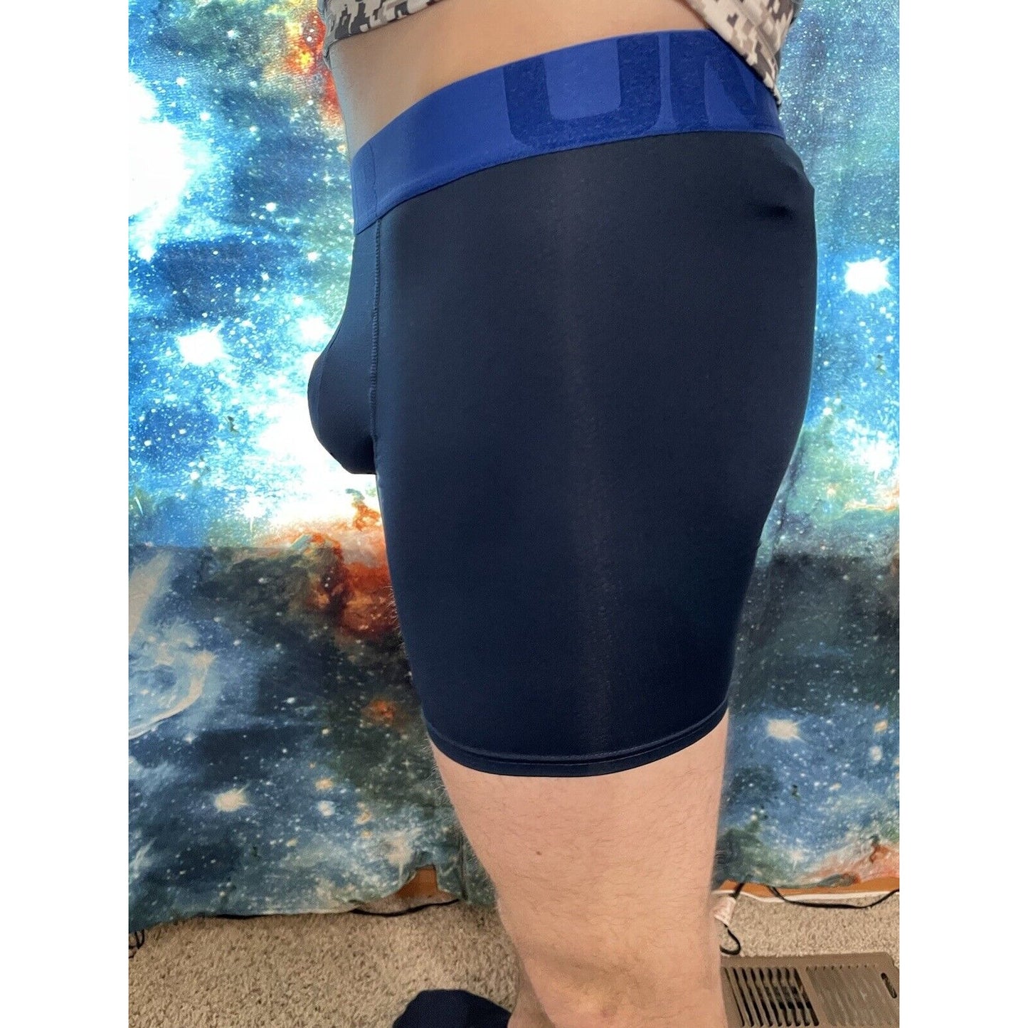 Men's Small dark blue under armour mesh boxer jock compression shorts New