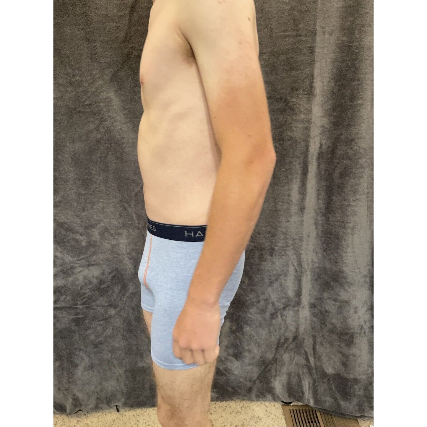 boy's Hanes youth XL Light Blue With Orange boxer brief