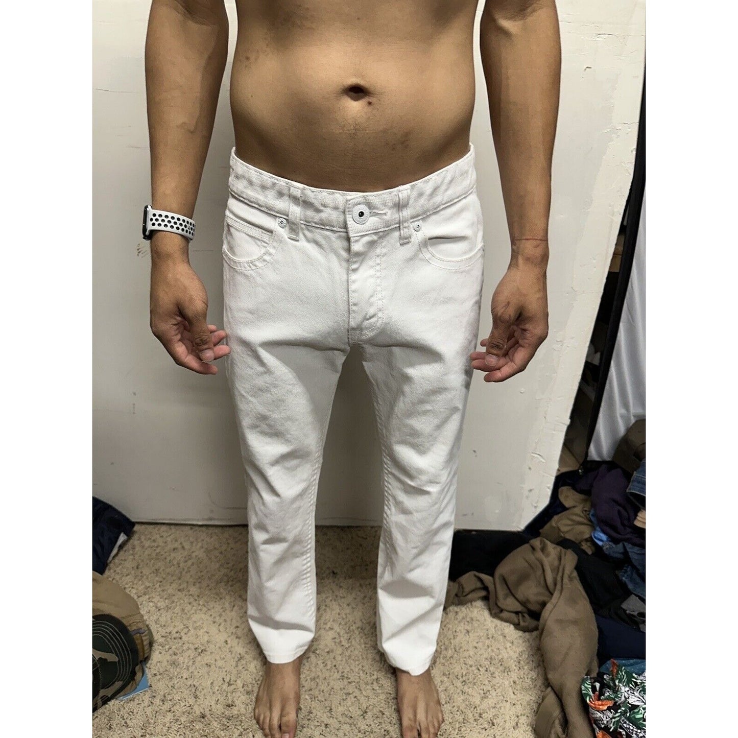 Men’s White INC International Concepts 30 X 29 Denim Pants Berlin Slim Straight