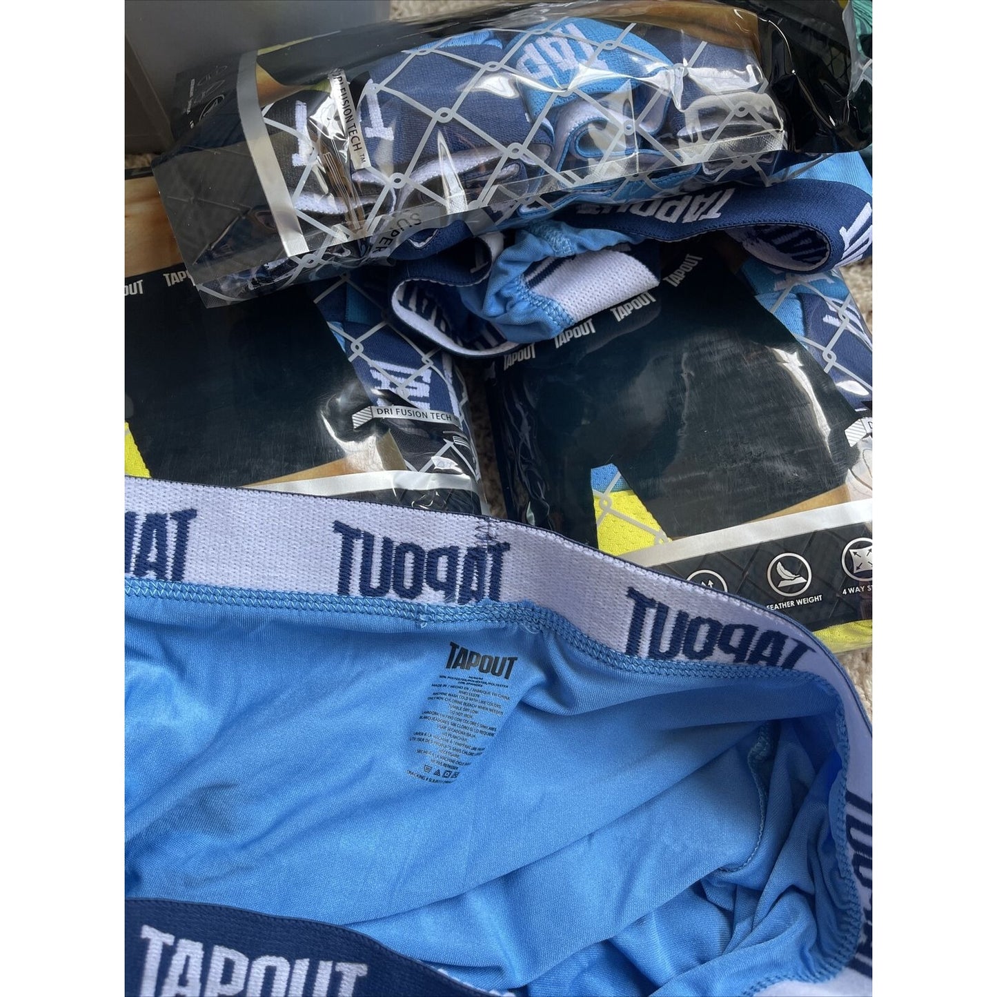 men's blue tapout compression shorts Small