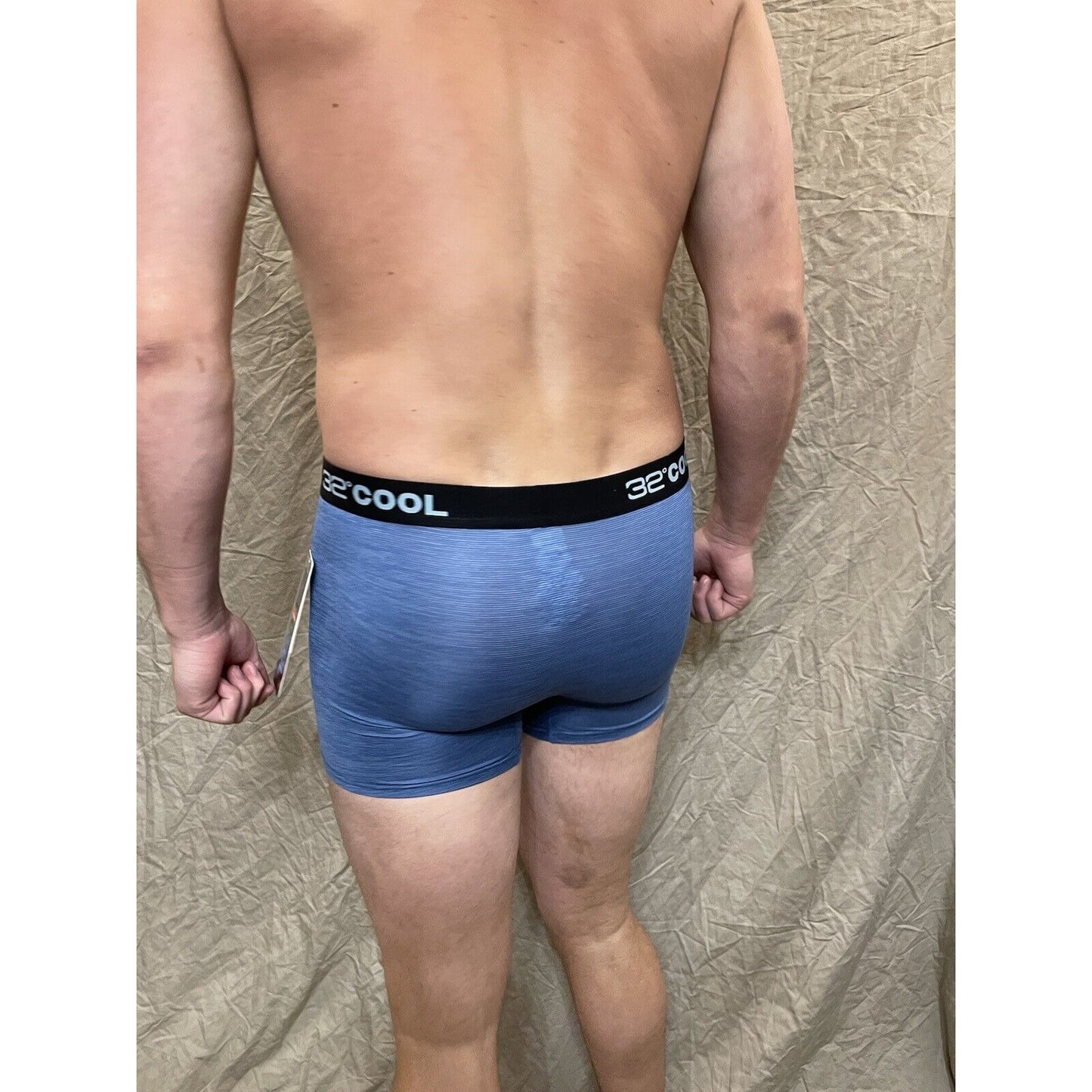 men's Denim Blue Matrix 32 degrees cool compression boxer brief Extra Large