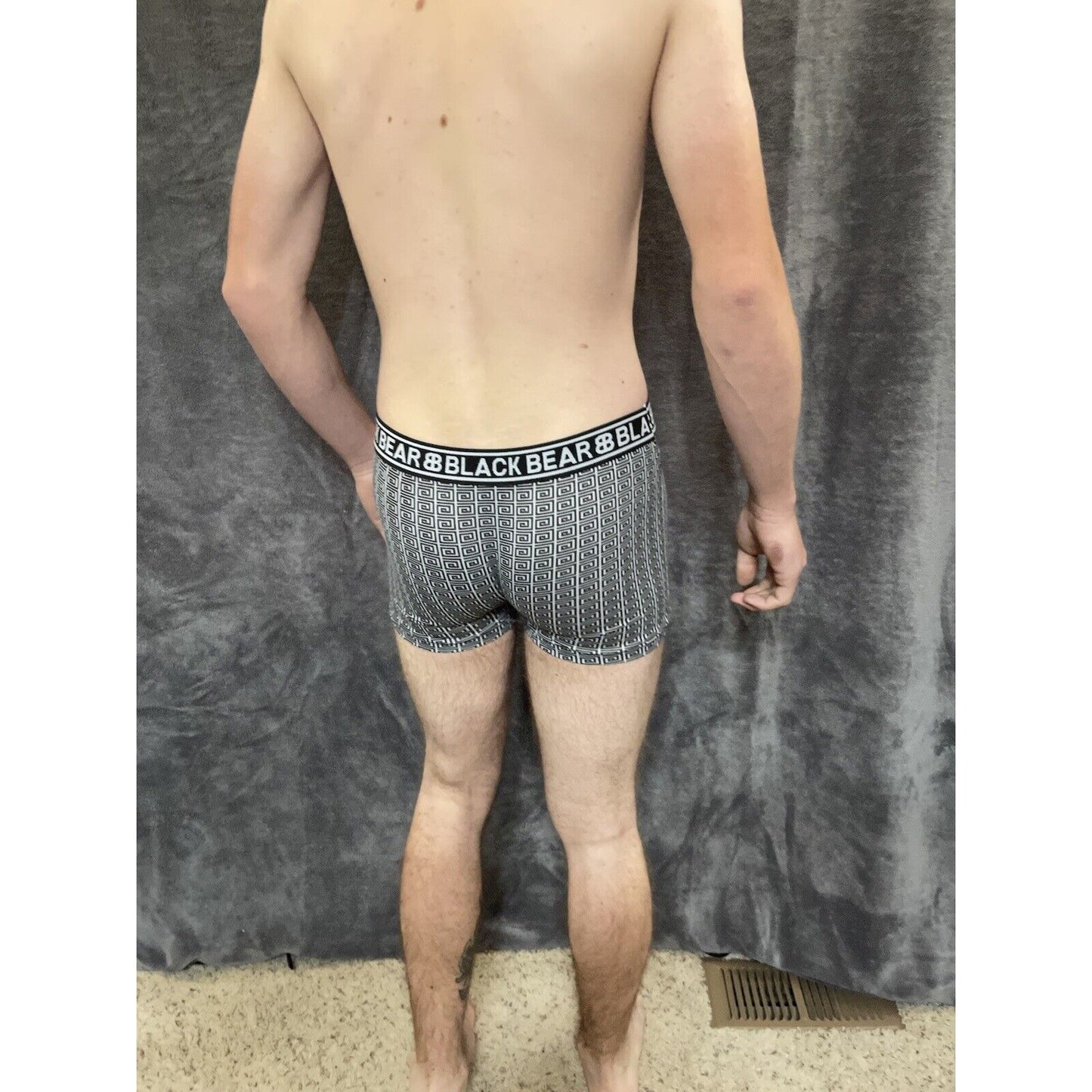 men's medium athletic trunk style black bear boxer brief White And Black Squares