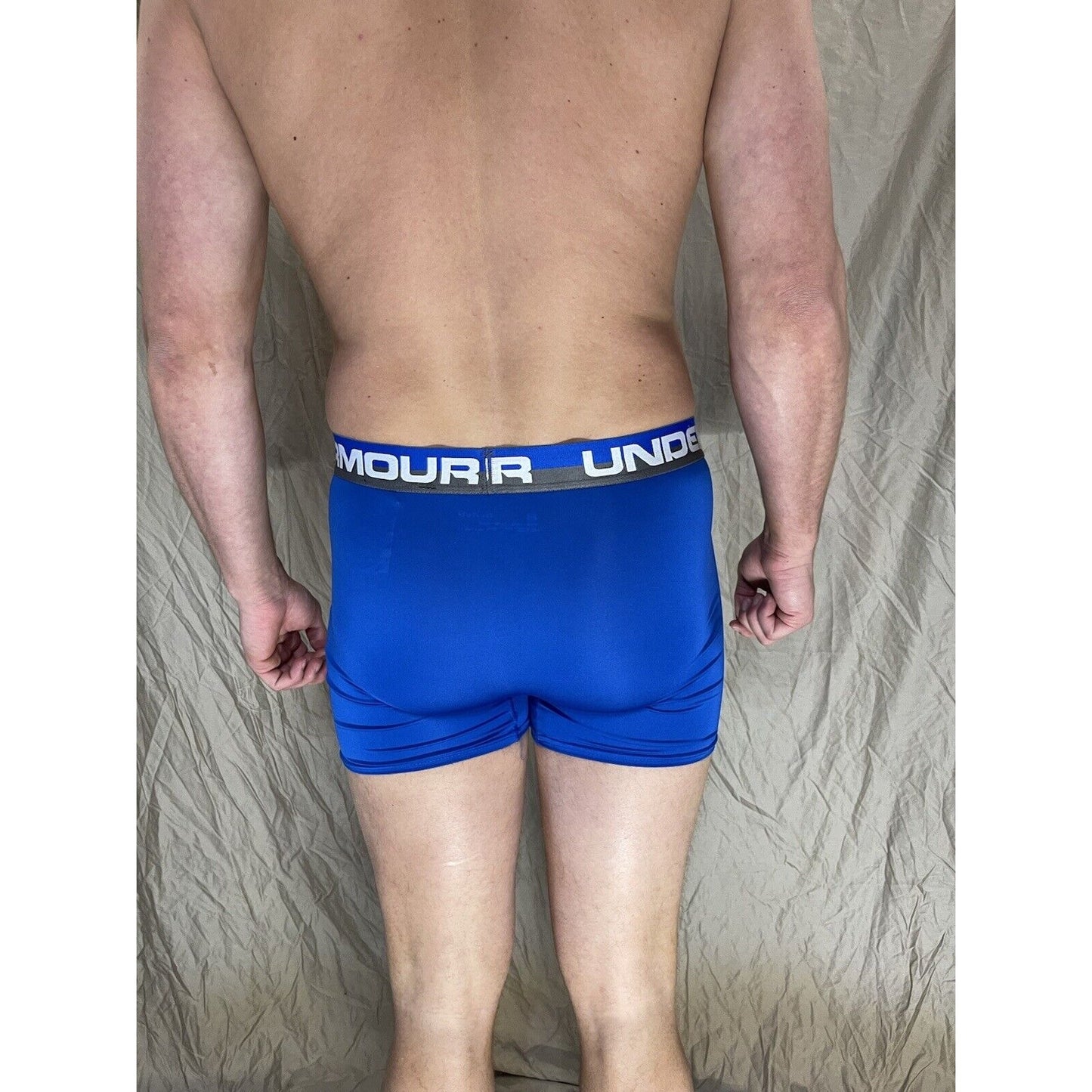 boys youth xl under armour boxerjock Blue with Gray and Blue band