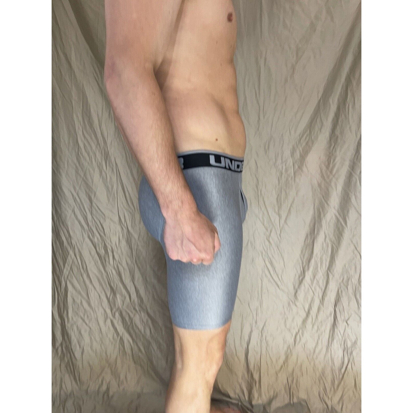 men's under armour boxer jock Gray with Black band small