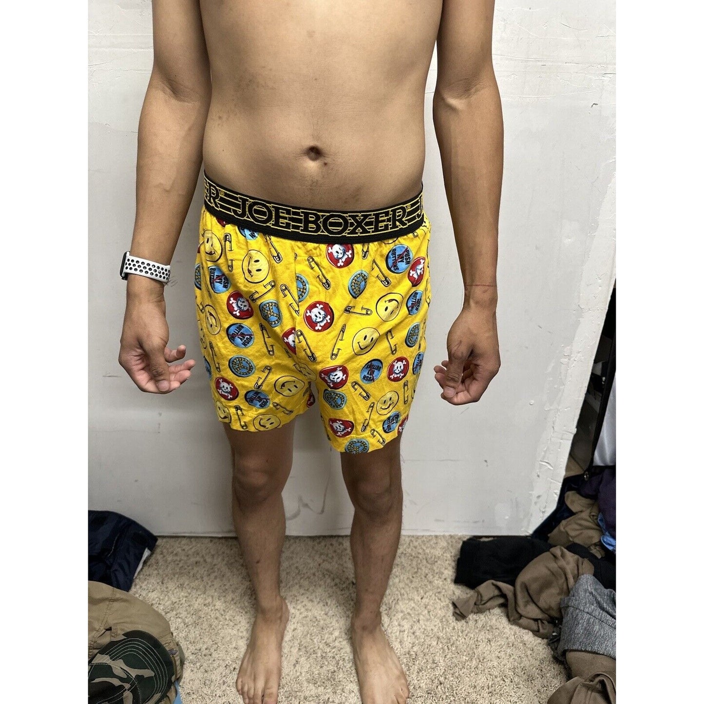 Men’s Medium Yellow Joe Boxer Shorts Smiley Face Emoticon