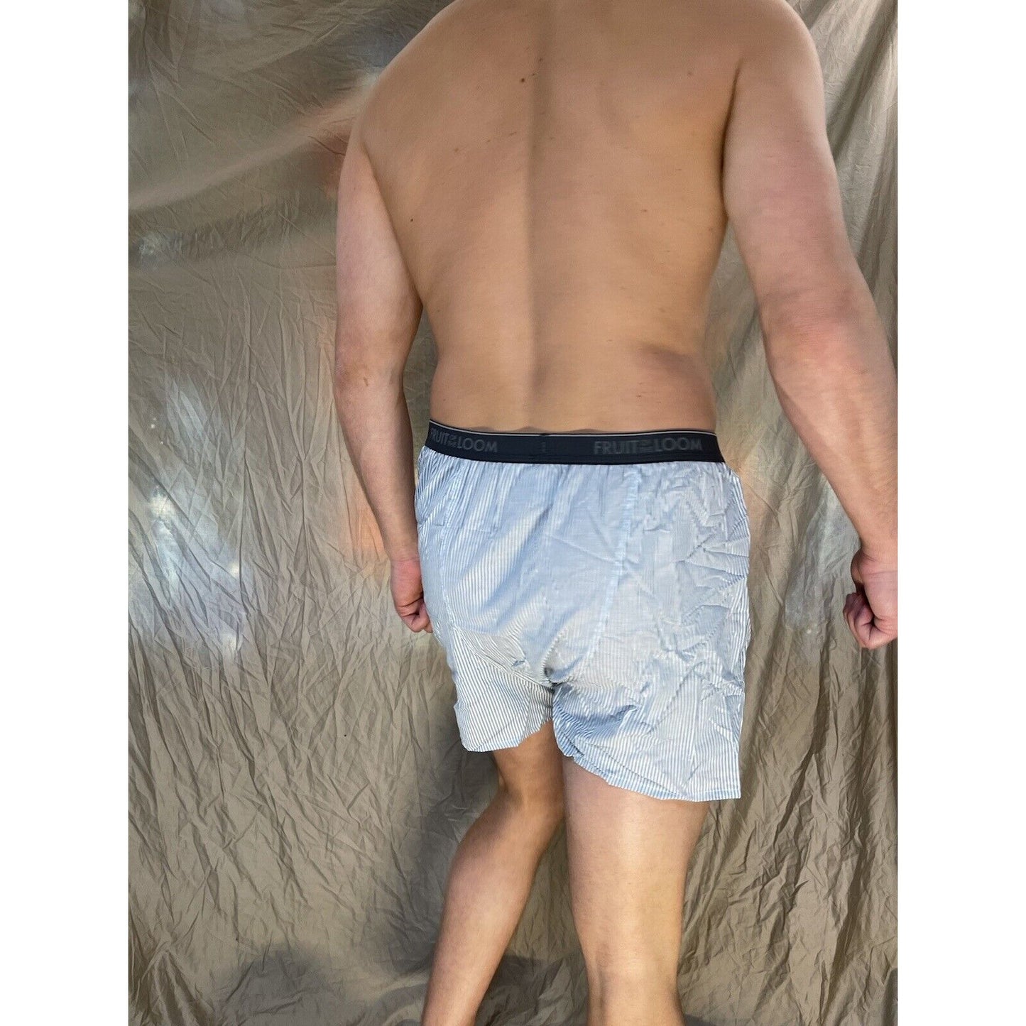 men's fruit of the loom Striped blue boxer shorts large