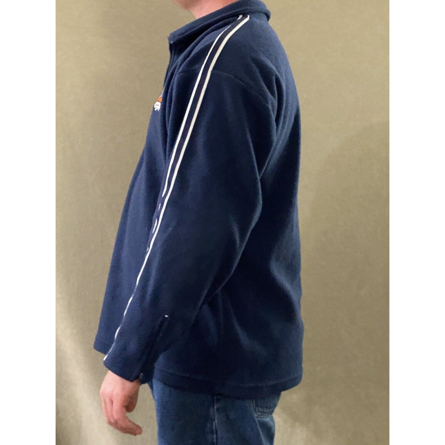 DENVER BRONCOS Pro Player Mens Large Navy Blue 1/4-zip Polyester Fleece Pullover