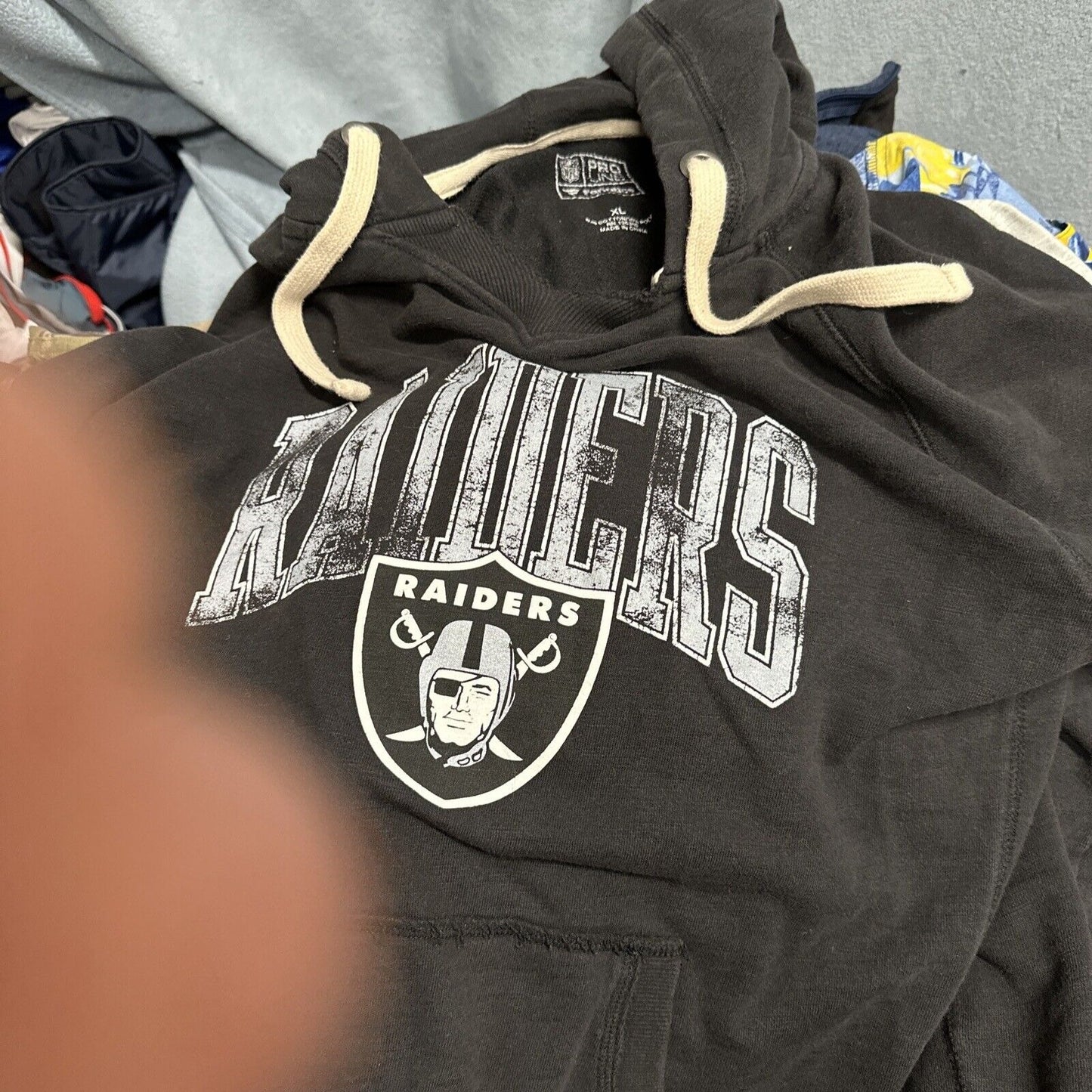 Men’s Black NFL Proline XL Fanatics Pullover Hoodie Raiders Football