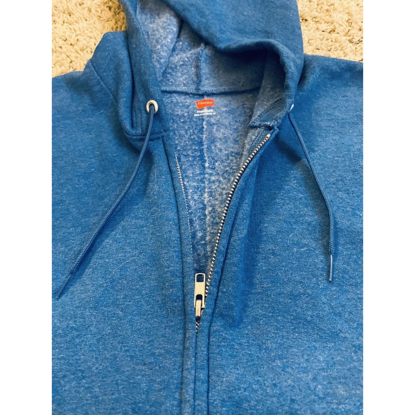 Hanes Men's Full-Zip Fleece Hoodie. Royal Blue. Medium