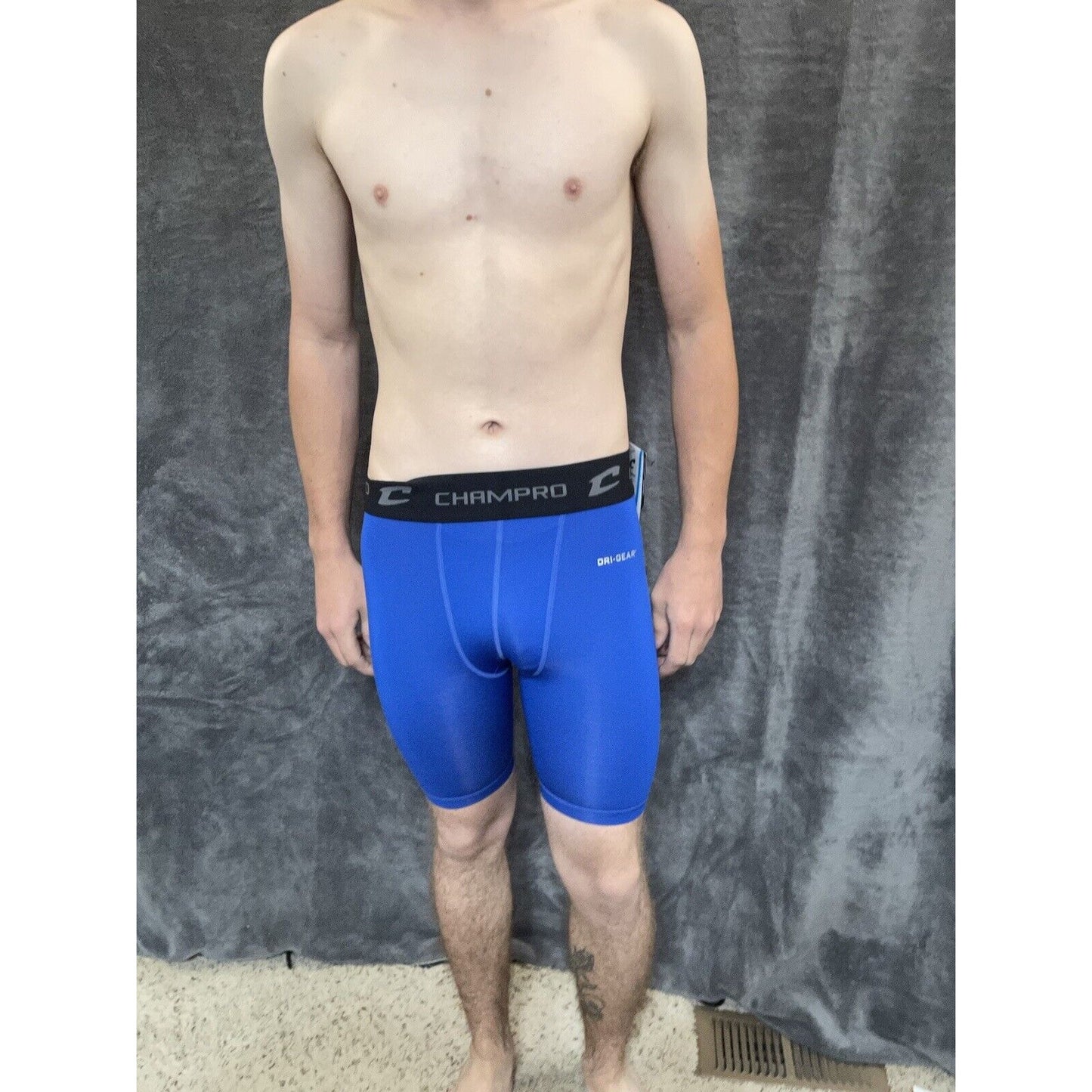 youth boys Royal blue champro performance compression shorts youth large