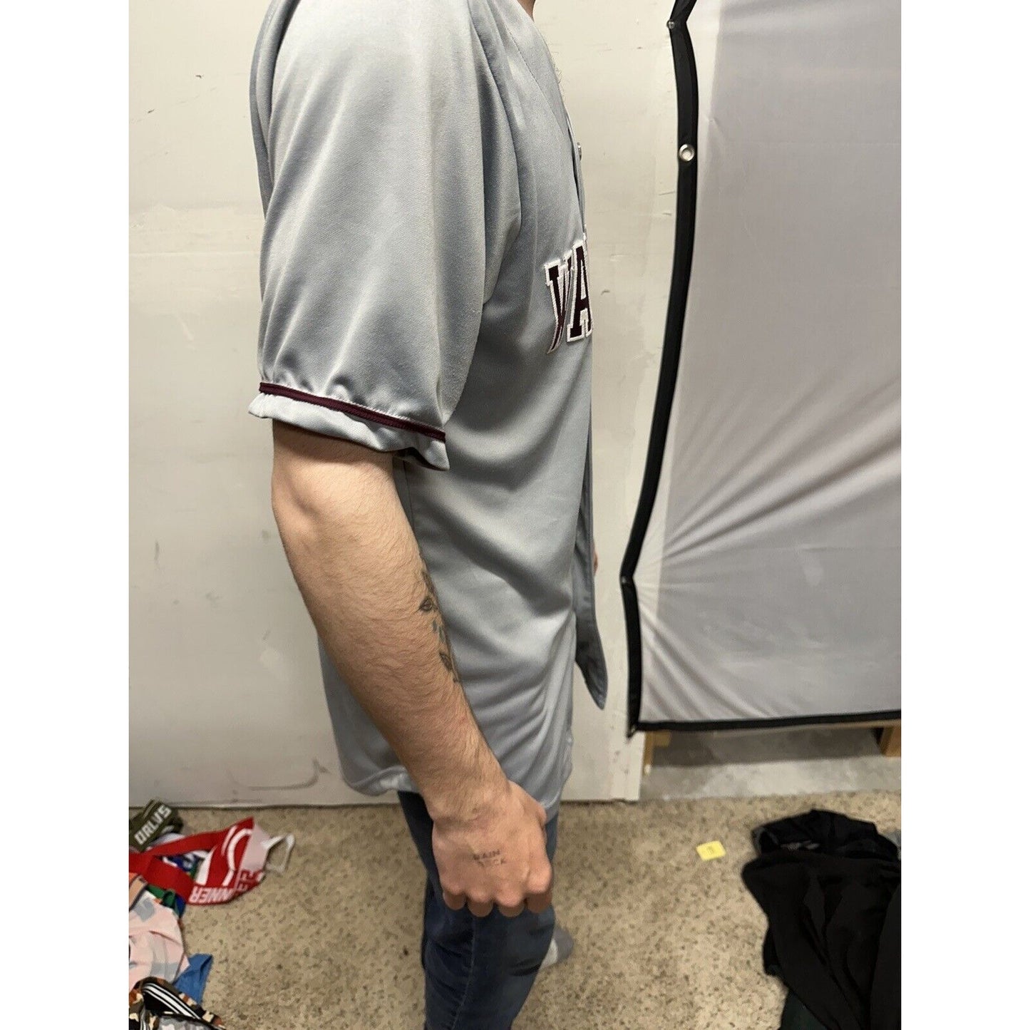 Men’s Silver Rawlings Medium Warhawks Number 12 Baseball Jersey