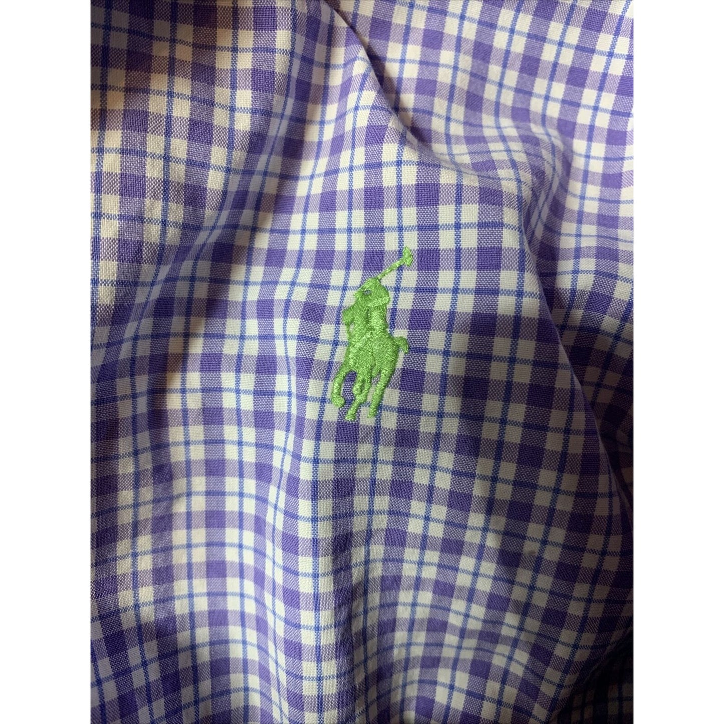 Polo Ralph Lauren Classic Fit Dress Shirt 16, 34/35 Purple Lavender Checkered