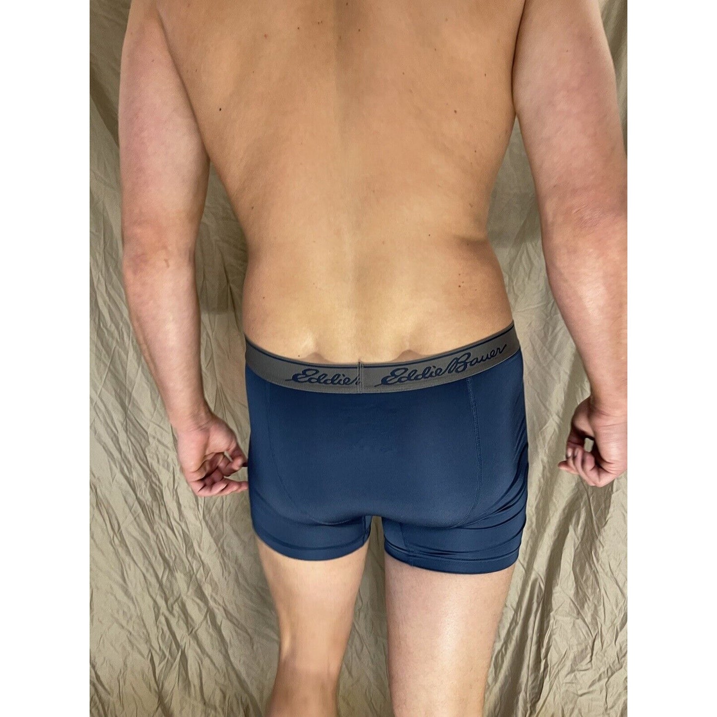 men's eddie bauer medium compression shorts 8% spandex Dark Blue