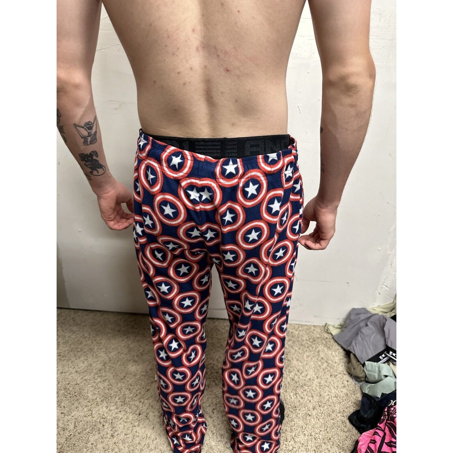 Men’s Marvel Captain America xL Flannel Lounge Wear Pajama Pants