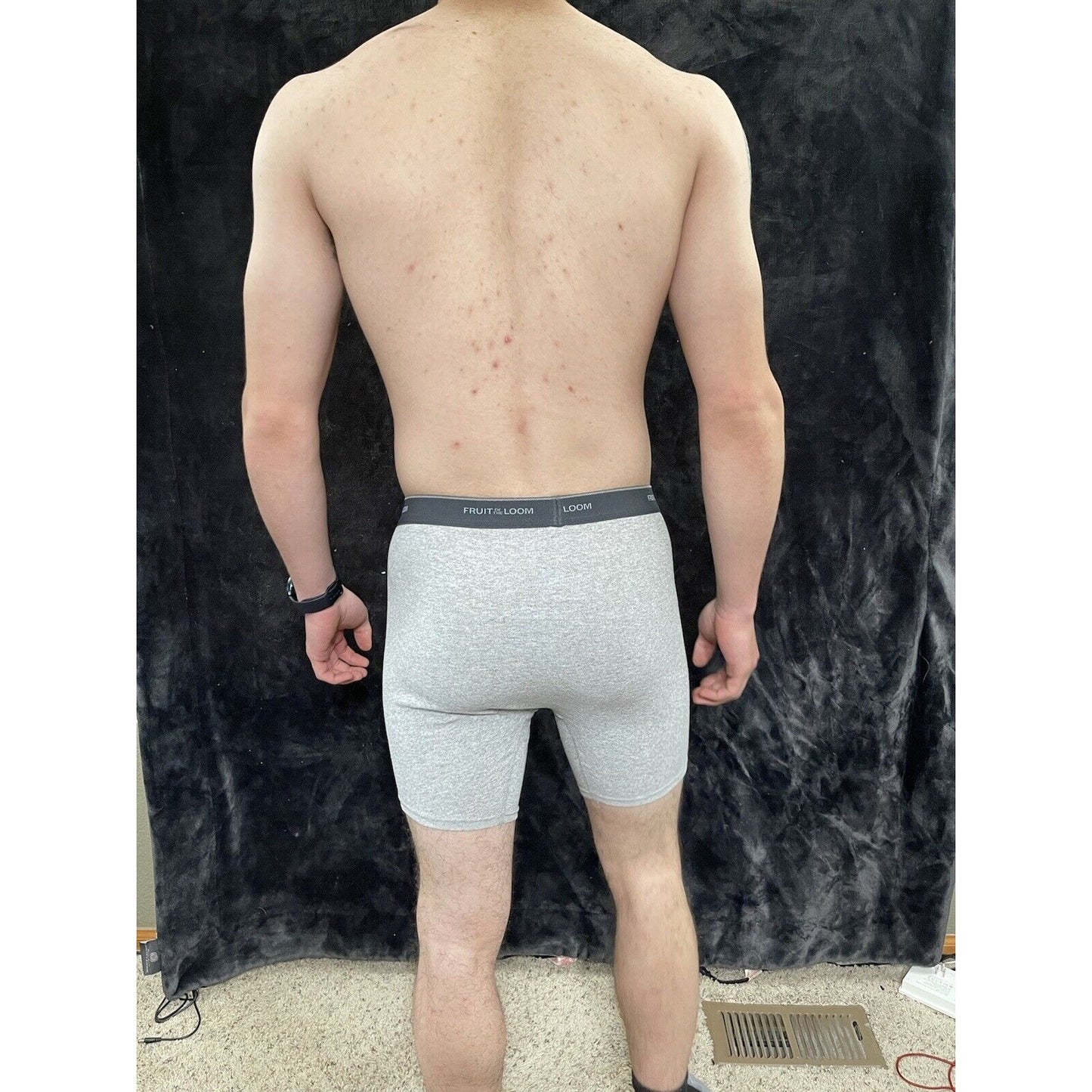 Fruit of the Loom Men's Boxer Briefs - Light Gray- Size Medium