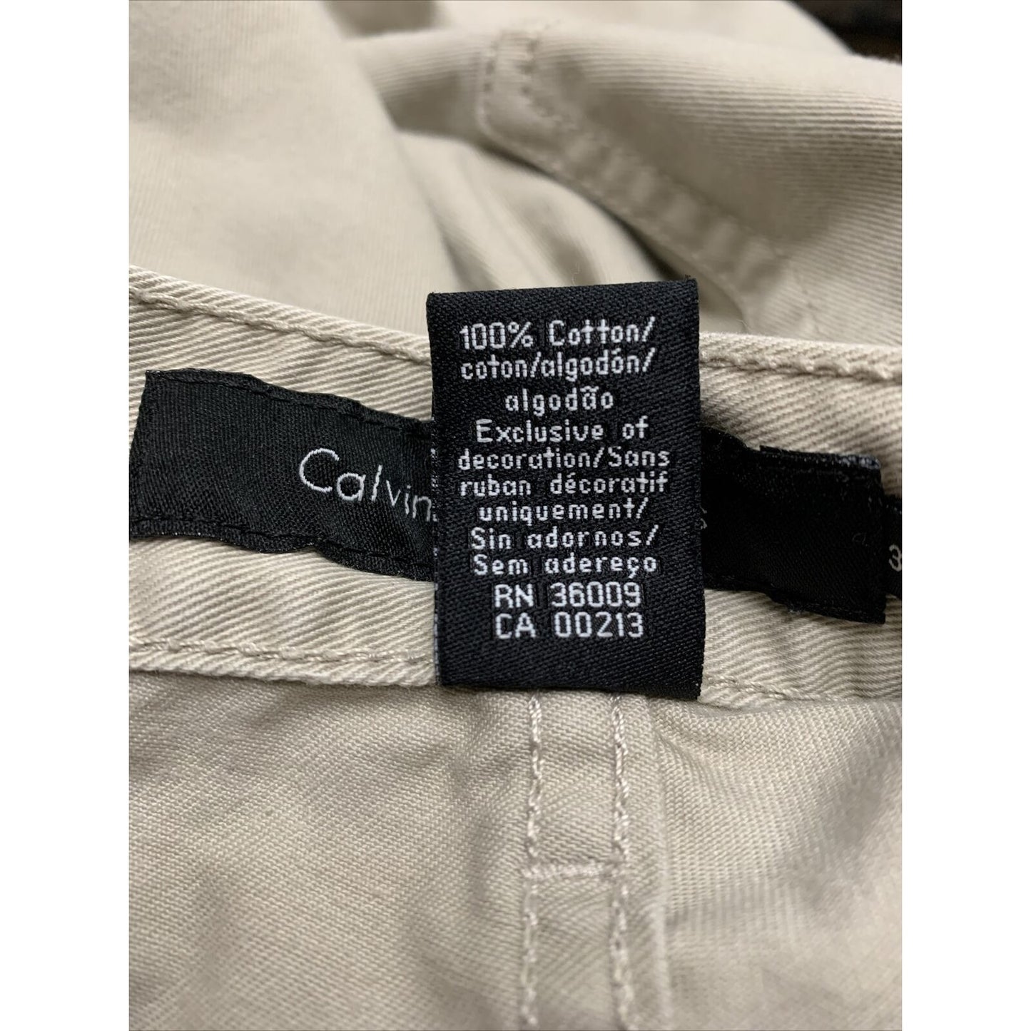 Men's CALVIN KLEIN Straight Jeans tan khaki SIZE 34 x 30 inseam Denim