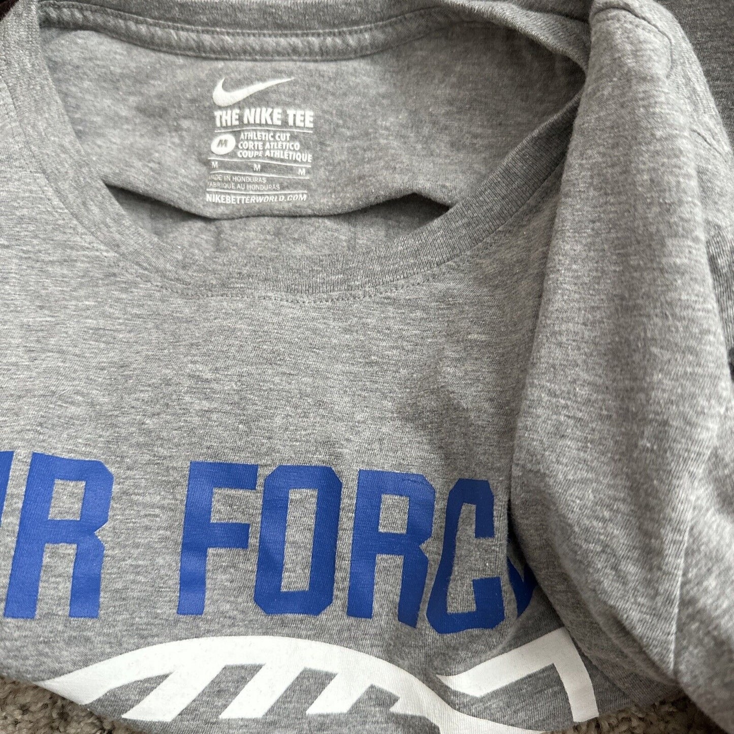 Men’s Gray The Nike Tee Medium Athletic Cut Air Force Football Falcons USAFA