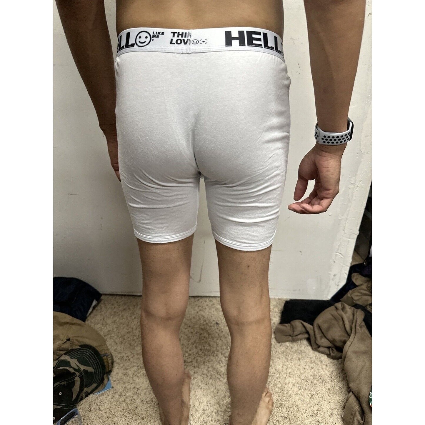 Men’s White Medium Hello Thinking Love For Life Boxer Briefs